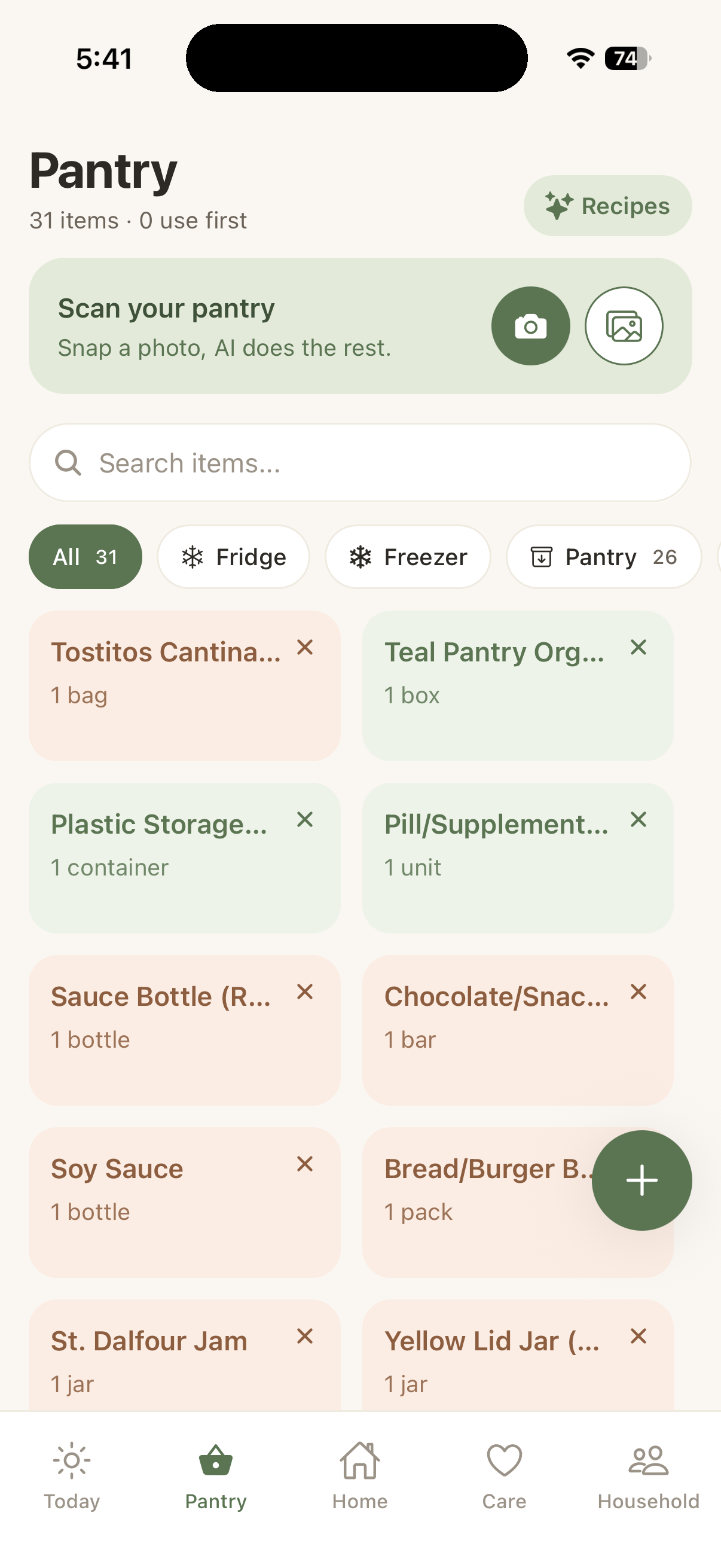 Domaya Pantry screen